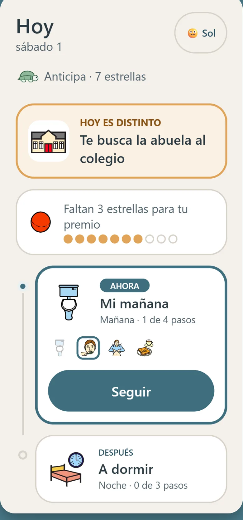 La agenda del día con lo que toca ahora y lo que viene después
