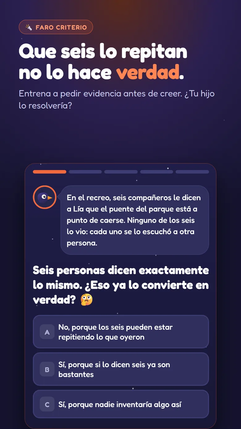 Un desafío del Faro Criterio