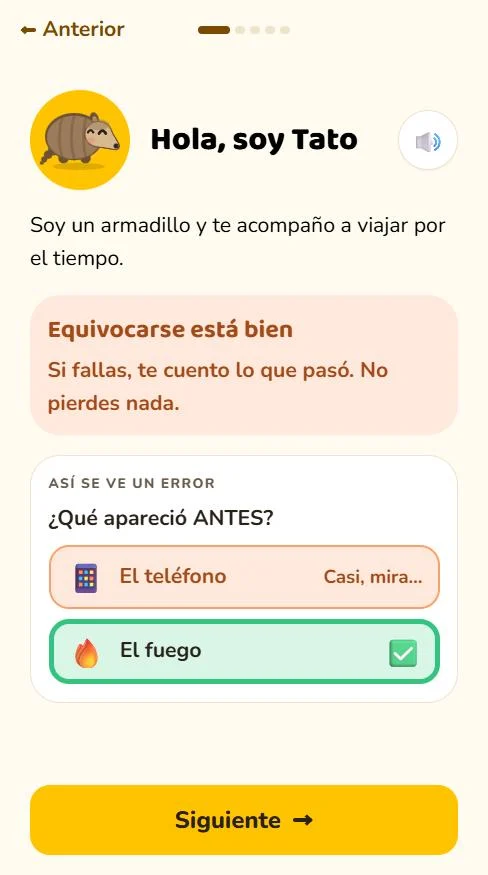 Tato explica que equivocarse está bien y que no se pierde nada
