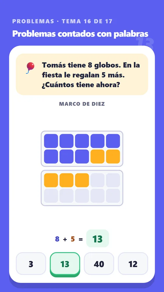 Un problema contado con palabras